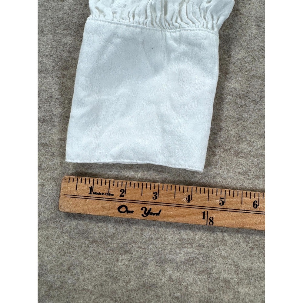 Free People White Textured Ruched Front Button Up Shirt Womens Medium OB1447794 - Picture 14 of 14